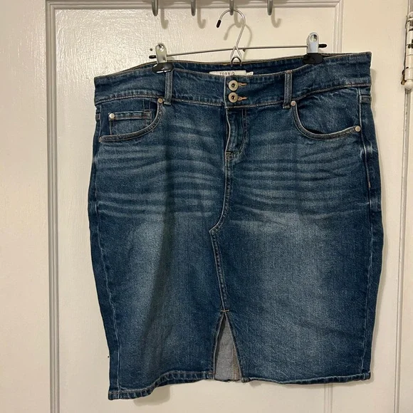 Torrid Blue Denim Pencil Skirt - Picture 2 of 6
